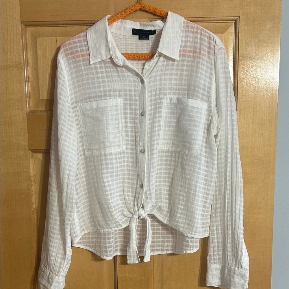 Sanctuary Cream Textured Blouse